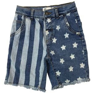 Cotton On Kids Stars and Stripes Denim Frayed Hem  Shorts